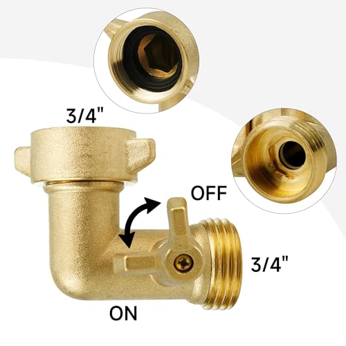 Image of Stainless Steel RV Water Inlet with Quick Connector & 90-Degree Elbow, Leak-Free, Durable for RV, Camper, Boat, Motorhome, Easy Installation, Upgrade Replacement for Water Hookup