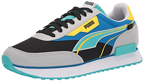 PUMA Men's Rider Sneaker, Black-Gray Violet-Future Blue, Numeric_10