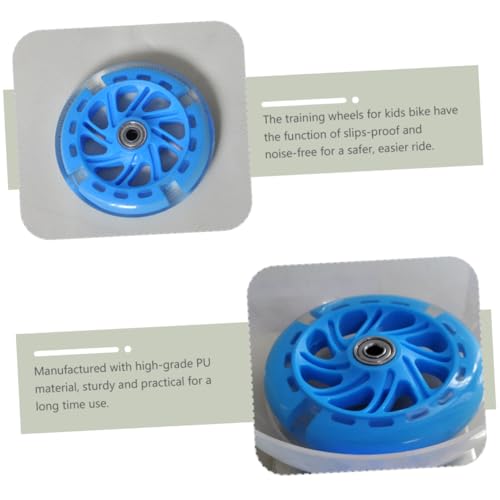 2 Piezas Ruedas de Entrenamiento para Bicicleta con PU Luminoso Estilo Silencioso y Estabilizadores Gruesos para Niños y Niñas Fácil de Instalar Azul miniatura 6
