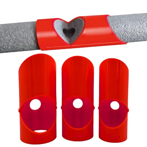 Pipe Insulation Cutting Guide, Foam Pipe Cutter Tool, Three-Tube Insulation Cutting Fixture, Foam Pipe Insulation Cutting Tool, for Household, Industrial, Commercial Places, 15mm, 22mm, 28mm (Red)