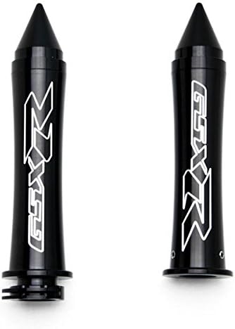 Krator SHG-GSXR-B Hand Grip (Suzuki GSXR Spiked w/Logo GSXR Is Laser Etched Into the with bar ends sliders)