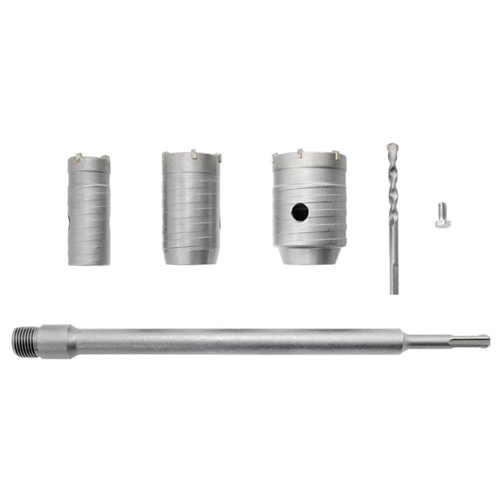 Sega a Tazza Fresa a Tazza per Muro Cemento Ø 30,40,50mm Corona Carotatrice a Secco + Adattatore SDS-PLUS 350mm + Punta Centraggio