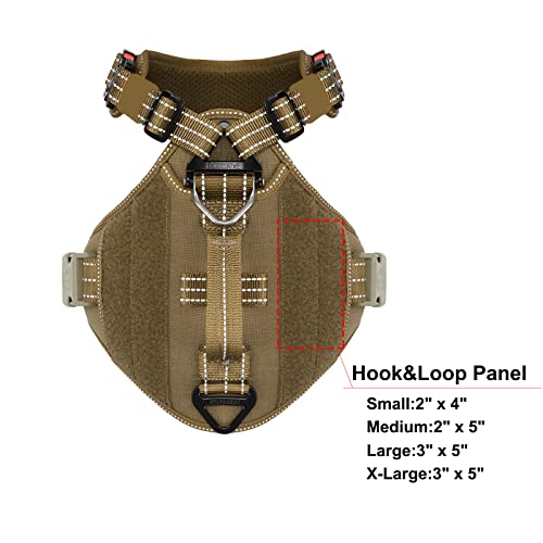 Icefang Gn8 Quick Moving Tactical Dog Harness With Handle ,Reflective In Training Walking K9 Vest,No-Pull Front Lead ,5-Points Adjust , Hook And Loop Panel (L (Neck 18"-24"; Chest 28"-35"),Brown) #TOP3