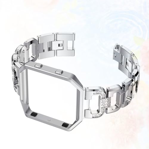 Pulsera con marco de reloj y diamantes de imitación anticaídas en acero 2