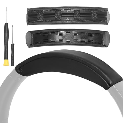 Cojín de diadema de reemplazo Adhiper para Sony WH-XB910N (YY2951), negro | Cuero proteínico y espuma viscoelástica de alta densidad, cojín de diadema con destornillador, diseño snap-on fácil de instalar