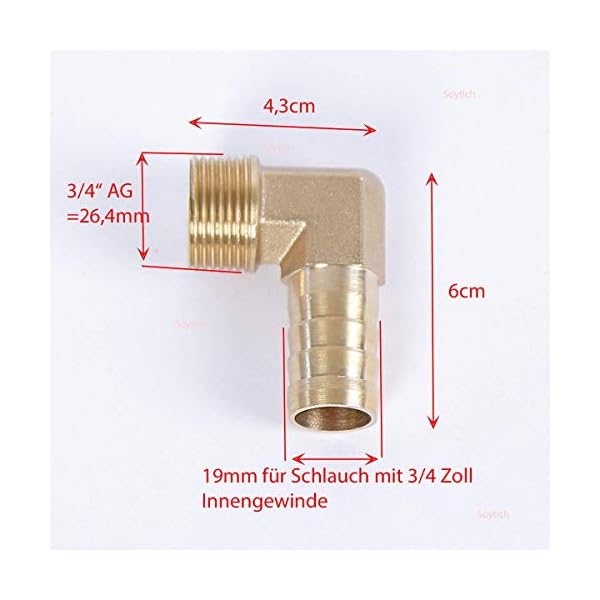 Soytich Schlauchtülle 3/4' AG für Tankverschraubung für 19mm Gartenschlauch (ALF4) – Bild 3