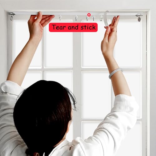 Binario Per Tende Da 1-6 Metri Scorrevole, Binario Per Tenda A Soffitto, Montaggio A Soffitto O A Parete, Bastone Tenda Binario A Soffitto Con Rullo Sistemas Di Binari, Facile Installare(Size:1.7M/(5. - 4