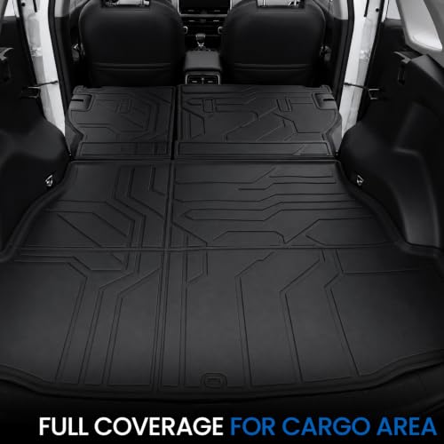 Image of Cargo Liner Backrest Mats for 2026 Toyota RAV4 Hybrid (Not Fit Limited or PHEV), All Weather TPE Cargo Trunk Mat Seat Back Protectors Accessories