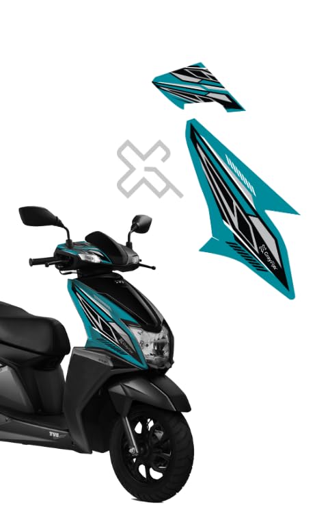 Grayfixx Blue Lime Edition Front Side Half Sticker for Ntorq | Made in Premium Gloss Vinyl with FPF(Fade Protection Film), Water Proof, Precut Sticker, Pack of 1-Self-Adhesive