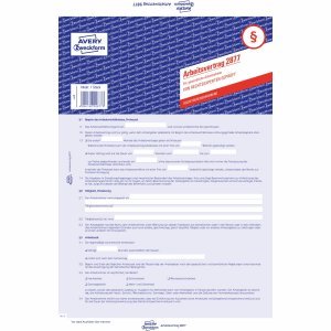 AVERY Zweckform 5 contrato de trabajo A4 para comerciales. Trabajador de 2 caras