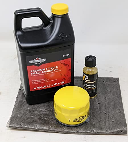 Briggs and Stratton 100028 SAE 30 Oil Change Kit with 696854 oil filter and Fuel Treatment