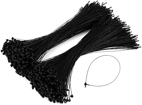 7 Inch 1000 Piece Black Snap Lock Pin Loop Plastic Tag Fastener Hook Ties (Black, 7 INCH)