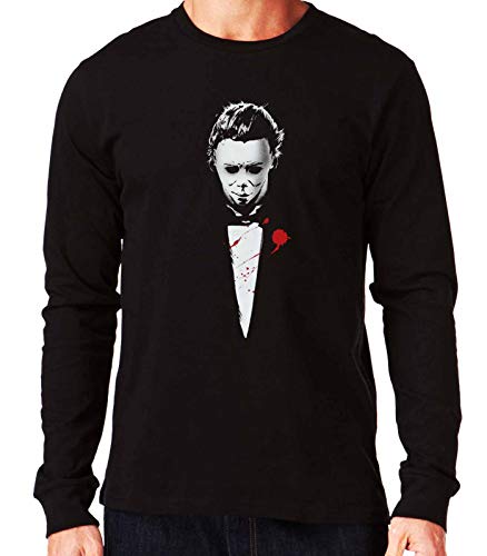 35mm - Camiseta Manga Larga The Goodslasher - Michael Myers - Parodia - Divertida - Negro - Talla s