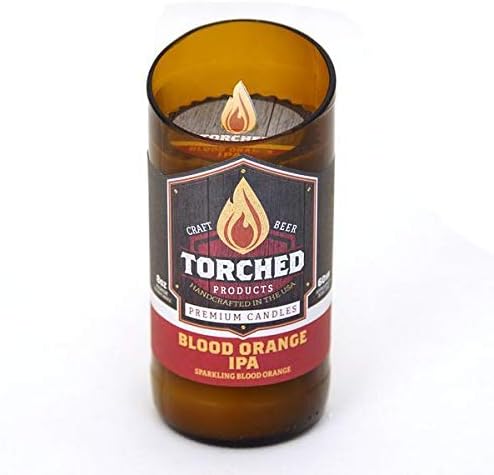 Torched Beer Scented Candles | Natural Soy Wax Candle | Blood Orange IPA Scent 8 oz | Makes a Great Gift for Men, Beer Lovers, and Collectors | Bar Man-Cave Decor and Accessories