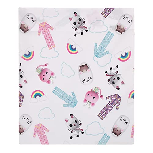 Image of NoJo DreamWorks Gabby's Dollhouse Dream It Up Multi-Colored Rainbow PJ Time 4 Piece Toddler Bed Set - Comforter, Fitted Bottom Sheet, Flat Top Sheet and Reversible Pillowcase