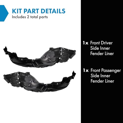 Image of TRQ Front Inner Fender Liner Set Compatible with 2020-2022 Toyota Corolla TO1248233 TO1249233