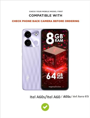 Image of COVERBLACK Rubber Silicone Back Cover for itel Aura 05i - Transparent