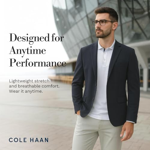 Camiseta polo para hombre Cole Haan Trafton de golf, tela ligera con estiramiento 4 vías, gestión de humedad y costuras contrastantes miniatura 5