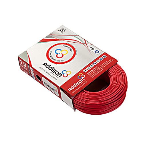 ADDISON 0.50 SQ.MM FR PVC Insulated House Wire - 90 Meter (RED)
