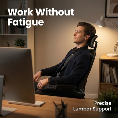 Image of Monhey Office Chair Ergonomic Desk Chair with Lumbar Support&Headrest&Flip-up Arms Height Adjustable Rocking Swivel High Back Computer Chair Warm Taupe Mesh Study Chair (10black)