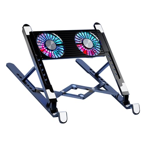 Base para laptop con ventilador LED y soporte plegable miniatura 7
