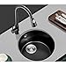 Évier De Cuisine, Pierre De Quartz avec Robinet, Évier À Cuve Unique, Installation Encastrée Ou Encastrée, Facile À Nettoyer (Color : Black~C, S : 35 * 20cm)