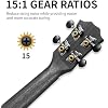 AODSK Concert Black Ukulele for Beginner 23 Inch Uke with Gig Bag Strap Nylon String 4 Picks Holiday Gift