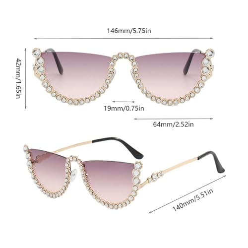 Lunettes de soleil demi-rondes strass pour vos terrasses