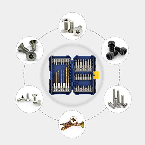 image for COMOWARE Impact Screwdriver Bit Set with Titanium Drill Bits - Quick R