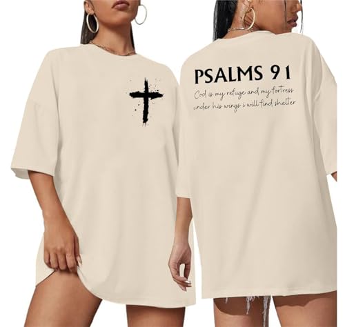 Christian Shirt Women Psalms 91 Jesus Love T-Shirt Religious Christian Shirt Bible Verse Tees Tops