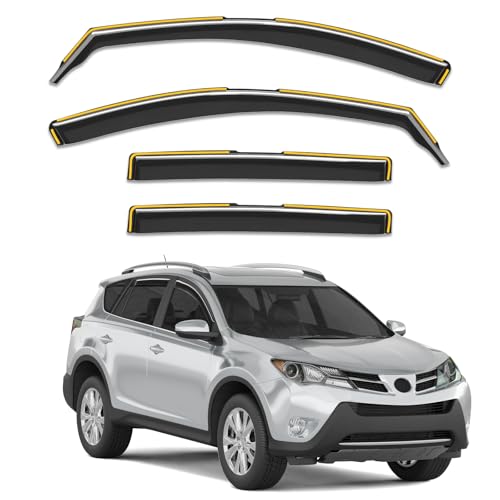 Breejoy in-Channel Window Rain Guards Fit for Toyota RAV4 2013-2018,Rain Guards Visors Vent Visors Window Deflector, Vent Shades Car Accessories -4 pcs