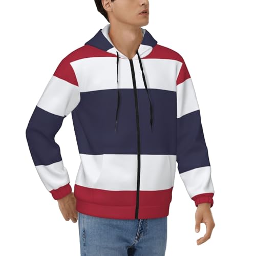 Sweat à capuche fermeture éclair homme avec imprimé graphique drapeau Thaïlande EdWal
