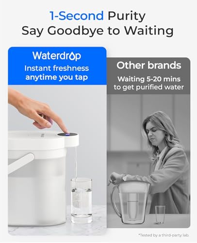 Image of Waterdrop ED25TW Rechargeable Water Filter Dispenser, TDS Reduction, White