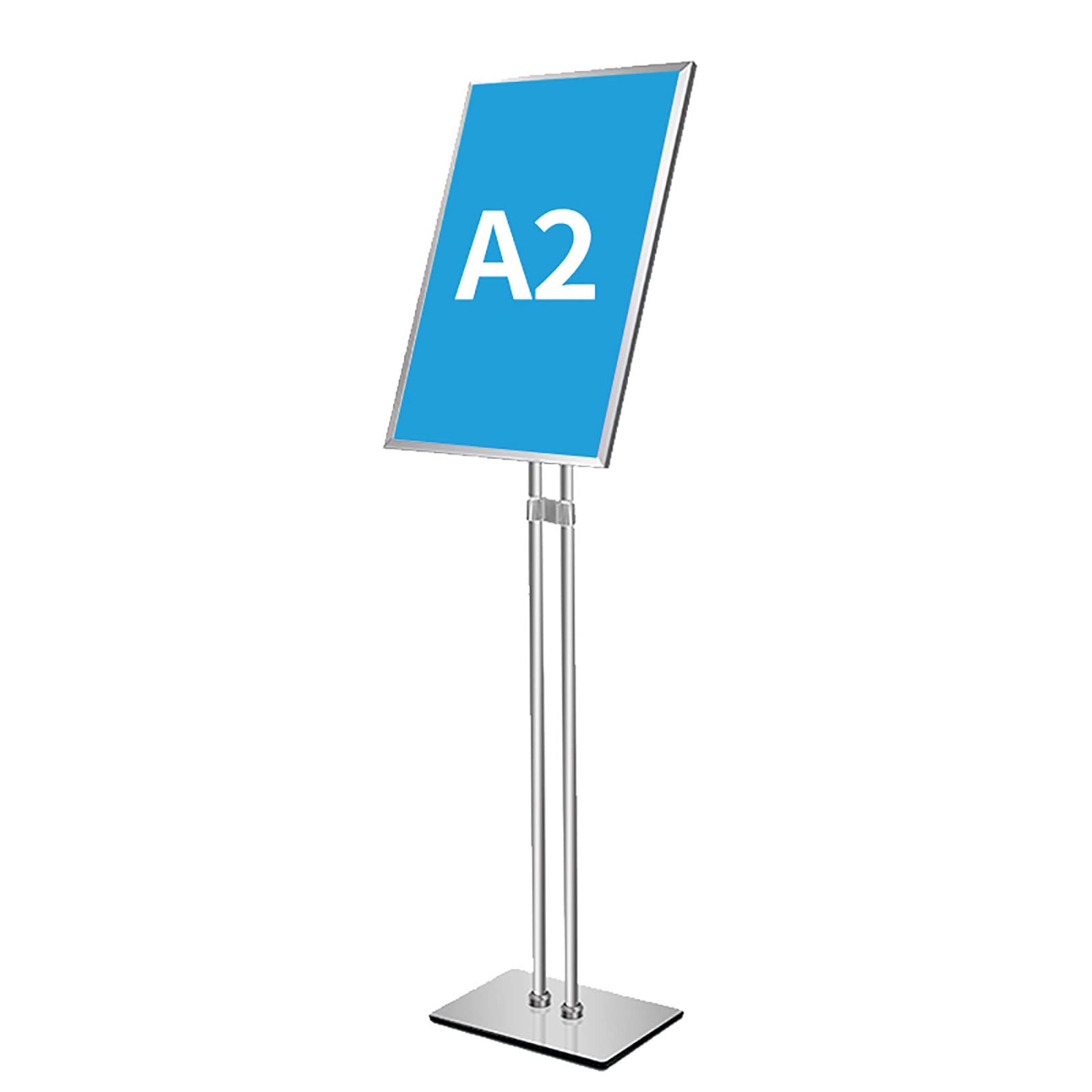 Regulowany uchwyt na znak A2/A3/A4, 8,5 x 11 cali, stojak na plakat, zatrzaskowa rama do 11 x 17 cali z ciężką kwadratową podstawą, zarówno pionowym, jak i poziomym wyświetlaczem znaku, A2