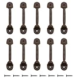 Midwest Craft House 10 Cast Iron Handles, Drawer Pulls, Rustic Brown Color 5 1/2' Long for Kitchen Cabinets, Furniture, Cupboards, Dresser, Hole Spacing 4 1/4' (10)