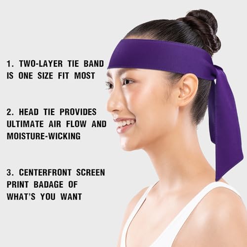 Image of ONUPGO 18Pcs Head Ties for Men Women, Adjustable Headbands Sports Sweatband Ninja Ties Head Band, Sweat Wicking Workout Headband for Sports, Running, Tennis, Yoga, Soccer, Karate