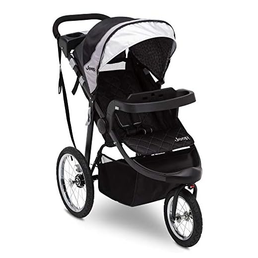 Jeep Deluxe Patriot Open Trails Jogger by Delta Children, Charcoal Tracks