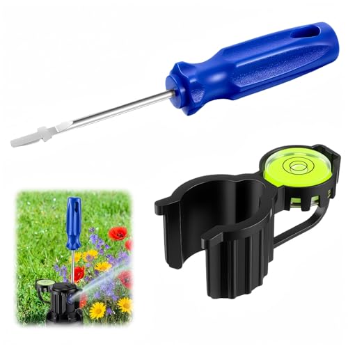 Gulfmew 2 Pack Sprinkler Spray Head Rotor Adjustment Tool Compatible with Rain Bird Rotor Hold Up Tool with Bubble Level for Lawn Irrigation Sprinkler System Repair