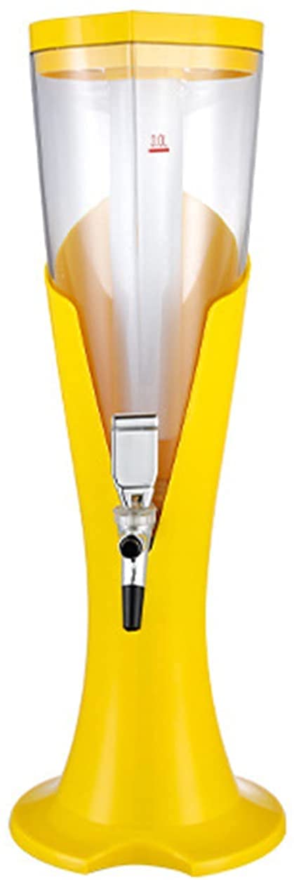 MU Birra Torre, Beer Birra Dispenser Stile Europeo Stile Commerciale Cocktail Cocktail Barrel 3L Draft Birra Colorful Icicle Party Ktv Bar Glastuale,Giallo,5L.