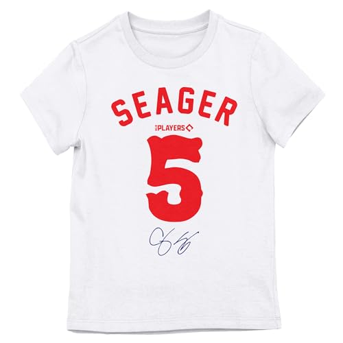 Corey Seager SEAGER5 Girl's White Crew Neck Short Sleeve T-Shirt