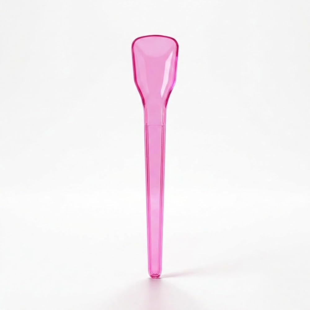 UNIQ Slim Spadey Clear Pink Ice Cream Spoons – Disposable Plastic Dessert Spoons for Ice Cream, Gelato, Frozen Yogurt & Shaved Ice – 1000 Count