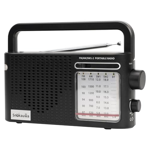 Snokauwa Portable Weather Radio AM FM SW, Wall Plug and Battery Powere