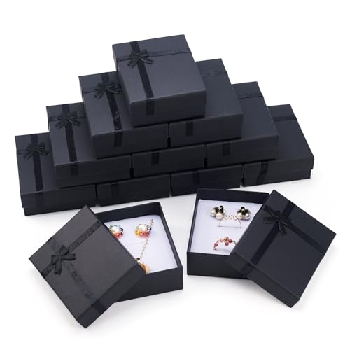 Petites boîtes bijoux carton noir pour emballage cadeau réussi
