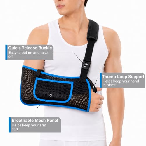 Image of Mesh Shower Arm Sling Shoulder Immobilizer for Shoulder Surgery Recovery