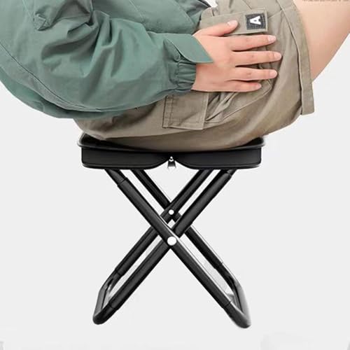 Image of DIYAM Compact Foldable Camping Stool with Detachable Side Tray - Lightweight Outdoor Seat & Table Combo for Hiking, Beach & Picnic (Folding Camping Stool SZ-1560)