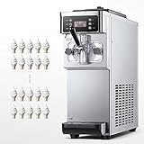 🍦 【Motor de cobre puro】: La máquina de helados adopta un tubo condensador de cobre puro para enfriamiento, operación de alta velocidad, potencia fuerte, ahorro de energía y ahorro de electricidad. El diseño de ventilación de alta calidad puede disipar rápidamente el calor y mantener estable la máquina.