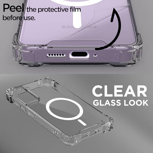 Image of Pikkme Back Cover for Samsung Galaxy S21 FE 5G Mag-Safe Shockproof PC + TPU Protective Case Magnetic Support Bumper Case (Transparent Mag-Safe)