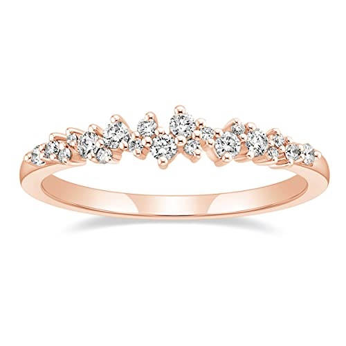 Ringe Damen Vorsteckring Schmal Schlicht Rosegold Gold Silber Zirkonia Verlobungsringe Eheringe Partnerringe (Rosegold,57 (18.1)) Cover