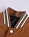 2025 Men's Autumn New Baseball Jacket, Towel Embroidery Craftsmanship, College Style Jacket, Fashionable Casual Jacket (US, Alpha, Small, Regular, Regular, Brown)