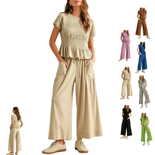 Conjunto de pantalón ancho y top elástico para mujer con efecto reductor